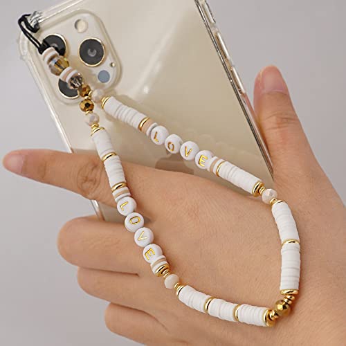 PTNKUIIY Böhmische Anti-Verlorene Handykette, Vintage Acryl Handy Charm Perlen Bunt Handykette Telefon Lanyard Handschlaufe Perlen Strap Telefon Anhänger Handy Schmuck Hängen Chian für Frauen von PTNKUIIY