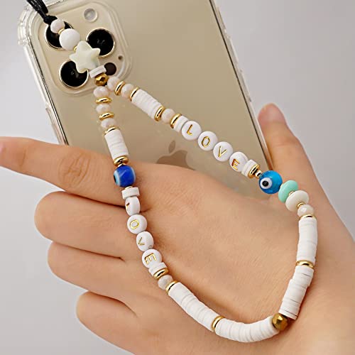 PTNKUIIY Böhmische Anti-Verlorene Handykette, Vintage Acryl Handy Charm Perlen Bunt Handykette Telefon Lanyard Handschlaufe Perlen Strap Telefon Anhänger Handy Schmuck Hängen Chian für Frauen von PTNKUIIY