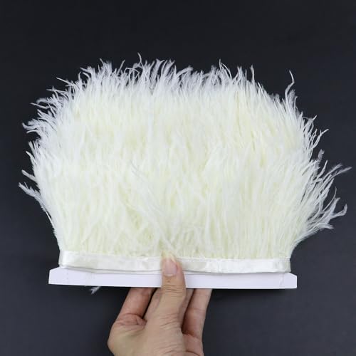 PTNKUIIY Flauschige Straußenfedern-Borten, 1m Lang 6-8cm Breit weiche Straußenfedern Fransenborte Band zum Nähen DIY Straußfeder Satinband Fransen für Kleidung Hochzeit Dekoration Basteln -Beige PTNKUIIY Flauschige Straußenfedern-Borten, 1m Lang 6-8cm Breit weiche Straußenfedern Fransenborte Band zum Nähen DIY Straußfeder Satinband Fransen für Kleidung Hochzeit Dekoration Basteln -Beige von PTNKUIIY