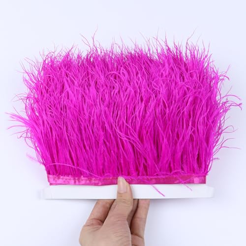 PTNKUIIY Flauschige Straußenfedern-Borten, 2m Lang 6-8cm Breit weiche Straußenfedern Fransenborte Band zum Nähen DIY Straußfeder Satinband Fransen für Kleidung Hochzeit Dekoration Basteln -Rose Rot PTNKUIIY Flauschige Straußenfedern-Borten, 2m Lang 6-8cm Breit weiche Straußenfedern Fransenborte Band zum Nähen DIY Straußfeder Satinband Fransen für Kleidung Hochzeit Dekoration Basteln -Rose Rot von PTNKUIIY