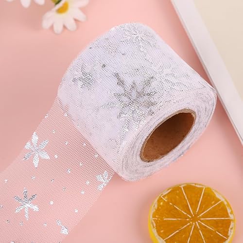 PTNKUIIY Geschenkband Weihnachten, 25 Yard × 6cm Schleifenband Geschenkbänder mit Schneeflocke Weihnachtsbänder Dekoband für Geschenk Verpackungen,Weihnachts und Hochzeitsdekoration -Weiß Silber PTNKUIIY Geschenkband Weihnachten, 25 Yard × 6cm Schleifenband Geschenkbänder mit Schneeflocke Weihnachtsbänder Dekoband für Geschenk Verpackungen,Weihnachts und Hochzeitsdekoration -Weiß Silber von PTNKUIIY