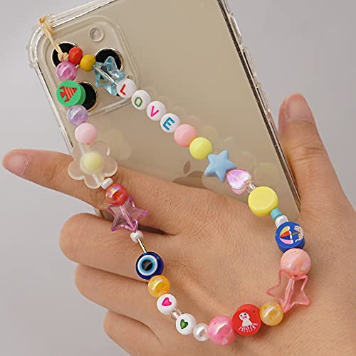 PTNKUIIY Handy Lanyard Anti-Verlorene Handykette,Böhmische Bunte Perlen Telefon Kette Strap Handyanhänger Smiley Gesicht Handy Straps Mobile Handy Schmuck Perlen Anhänger Hängen Chian für Frauen PTNKUIIY Handy Lanyard Anti-Verlorene Handykette,Böhmische Bunte Perlen Telefon Kette Strap Handyanhänger Smiley Gesicht Handy Straps Mobile Handy Schmuck Perlen Anhänger Hängen Chian für Frauen von PTNKUIIY
