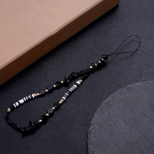 PTNKUIIY Handykette Bunt Handyanhänger, Kristall Telefon Charme Strap Perlen Handy Lanyard Handgelenk Bunte Perlenkette Anti-verlorene Handykette Auto Schlüsselbund Anhänger Handtasche Charme Damen von PTNKUIIY