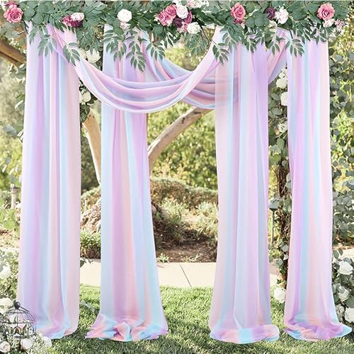 PTNKUIIY Hochzeitsbogen Vorhang, 2 Stück Drapierstoff Tüllstoff Tüll Foto Hintergrund Hochzeit Vorhang Deko Querbehang Traubogen Vorhang Hochzeitsdekoration Brautparty,Urlaub Party -75 * 600cm,Bunt PTNKUIIY Hochzeitsbogen Vorhang, 2 Stück Drapierstoff Tüllstoff Tüll Foto Hintergrund Hochzeit Vorhang Deko Querbehang Traubogen Vorhang Hochzeitsdekoration Brautparty,Urlaub Party -75 * 600cm,Bunt von PTNKUIIY