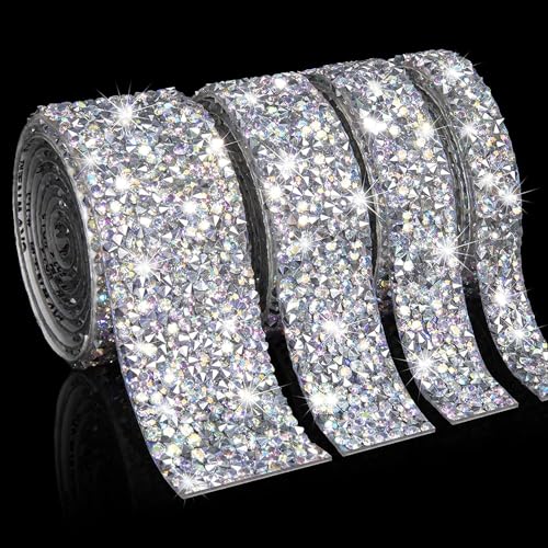 PTNKUIIY Kristall Strassband Rolle Selbstklebende,5 Yard * 20mm Harz Diamant Band Selbstklebendes Strass Bling Band Diamant Dekoration Aufkleber für Auto Handwerk Hochzeit Dekoration -Bunt Silber PTNKUIIY Kristall Strassband Rolle Selbstklebende,5 Yard * 20mm Harz Diamant Band Selbstklebendes Strass Bling Band Diamant Dekoration Aufkleber für Auto Handwerk Hochzeit Dekoration -Bunt Silber von PTNKUIIY