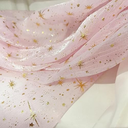 PTNKUIIY Organza Stoffe zum Nähen 150cm*1m Stern Glitzer Optik Leichter Glanz Stoff zum Dekorieren Basteln Sparkly Stoff für DIY handgemachte Kleidung Hochzeit Kleid Gardine Vorhänge Tischdeck-Rosa PTNKUIIY Organza Stoffe zum Nähen 150cm*1m Stern Glitzer Optik Leichter Glanz Stoff zum Dekorieren Basteln Sparkly Stoff für DIY handgemachte Kleidung Hochzeit Kleid Gardine Vorhänge Tischdeck-Rosa von PTNKUIIY