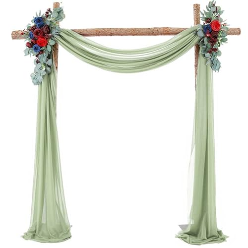 PTNKUIIY Querbehang Freihanddeko,Transparentem Voile Hochzeitsbogen Hochzeit Vorhang Deko Dekoschals Tüll Chiffon Foto Hintergrund Vorhangschal für Fotografie Party Geburtstag Taufe 75 * 550cm,Grün PTNKUIIY Querbehang Freihanddeko,Transparentem Voile Hochzeitsbogen Hochzeit Vorhang Deko Dekoschals Tüll Chiffon Foto Hintergrund Vorhangschal für Fotografie Party Geburtstag Taufe 75 * 550cm,Grün von PTNKUIIY
