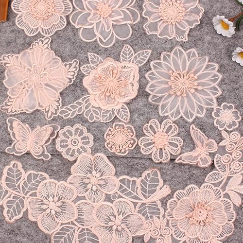 PTNKUIIY Spitzenpatches,14 Stück Spitze Organza Stickerei Schmetterlings Blumen Patches zum Aufbügeln Applikationsflecken Applique Flicken Aufnäher Patches für Jeans, Kleidung, Mütze, Schuhe,Rosa PTNKUIIY Spitzenpatches,14 Stück Spitze Organza Stickerei Schmetterlings Blumen Patches zum Aufbügeln Applikationsflecken Applique Flicken Aufnäher Patches für Jeans, Kleidung, Mütze, Schuhe,Rosa von PTNKUIIY