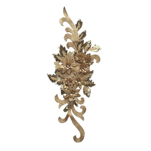 PTNKUIIY Strass Stickerei Blumen Zum Aufnähen Ausschnitt-Applikation Kragenbesatz Aufnäher Blume Spitze Applikation Flicken Verzierungen für Brautkleid Dekoration Reparatur Kleidung Nähen -Gold PTNKUIIY Strass Stickerei Blumen Zum Aufnähen Ausschnitt-Applikation Kragenbesatz Aufnäher Blume Spitze Applikation Flicken Verzierungen für Brautkleid Dekoration Reparatur Kleidung Nähen -Gold von PTNKUIIY
