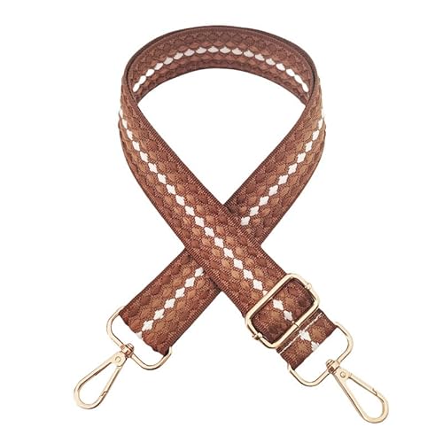 PTNKUIIY Taschengurt 72-130CM Verstellbarer Schultergurt für Taschen 3.8cm Breit Schulterriemen für Taschen Boho-Stil Ersatz Trageriemen Taschenhenkel für Tasche Handtaschen DIY Zubehör -braun von PTNKUIIY