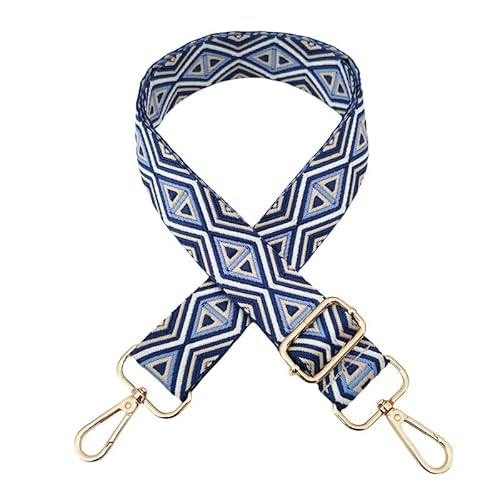PTNKUIIY Verstellbarer Schultergurt für Taschen 3,8cm Taschengurte Zum Wechseln, Rhombus Tragegurt Schulterriemen mit Gold Karabiner 72-130CM Tragegurt für Damen DIY Zubehör für Tasche-blau Weiße PTNKUIIY Verstellbarer Schultergurt für Taschen 3,8cm Taschengurte Zum Wechseln, Rhombus Tragegurt Schulterriemen mit Gold Karabiner 72-130CM Tragegurt für Damen DIY Zubehör für Tasche-blau Weiße von PTNKUIIY