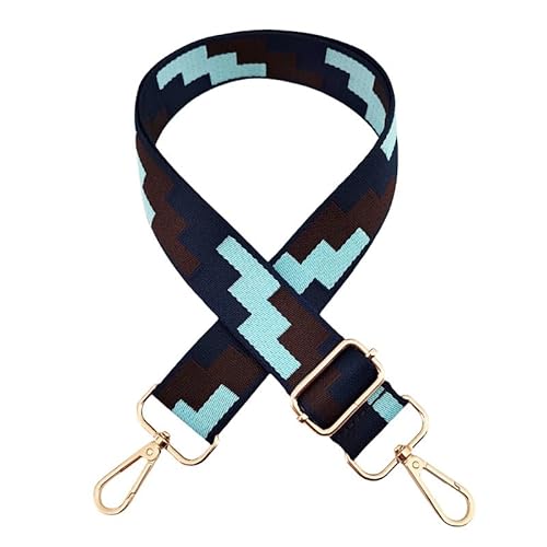 Verstellbar Schultergurt für Taschen Universal Boho Schulterriemen 72 -130CM Breit 3.8cm mit Goldnem Karabinerhaken Schultergurt Umhängegurt für Taschen Handtaschen DIY Zubehör für Damen-Kaffee Blau Verstellbar Schultergurt für Taschen Universal Boho Schulterriemen 72 -130CM Breit 3.8cm mit Goldnem Karabinerhaken Schultergurt Umhängegurt für Taschen Handtaschen DIY Zubehör für Damen-Kaffee Blau von PTNKUIIY