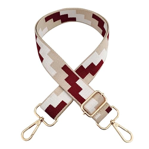 Verstellbar Schultergurt für Taschen Universal Boho Schulterriemen 72 -130CM Breit 3.8cm mit Goldnem Karabinerhaken Schultergurt Umhängegurt für Taschen Handtaschen DIY Zubehör für Damen-beige rot Verstellbar Schultergurt für Taschen Universal Boho Schulterriemen 72 -130CM Breit 3.8cm mit Goldnem Karabinerhaken Schultergurt Umhängegurt für Taschen Handtaschen DIY Zubehör für Damen-beige rot von PTNKUIIY