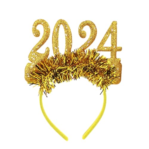 PUCHEN Haarreif für Mädchen mit Aufschrift "Happy New Year", Weihnachts-Stirnbänder für Damen, 2024 Silvester-Haarbänder, Partyzubehör, Dekoration von PUCHEN
