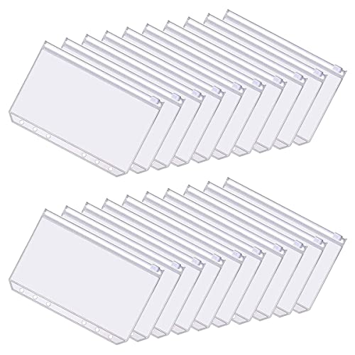 Dokumententasche,Löcher Binder Taschen,Kunststoff Binder Reißverschluss,Ordner Wasserdicht 20 Stück A6 Größe 6 Löcher-PVC-Taschen,Dokumententaschen Mit Reißverschluss Dokumententasche,Löcher Binder Taschen,Kunststoff Binder Reißverschluss,Ordner Wasserdicht 20 Stück A6 Größe 6 Löcher-PVC-Taschen,Dokumententaschen Mit Reißverschluss von PUERHUACI