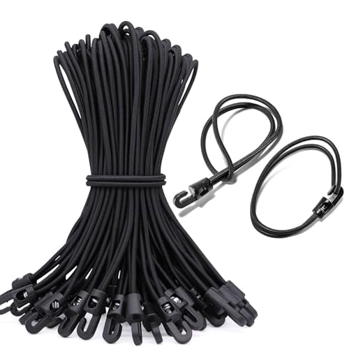 Spanngummis mit Haken 25 cm,25 Stück Expander mit Haken,Spannfix Planenbefestigung 4mm,Planenspanner Gummispanner,Spannhaken Zeltspanner,Gummi Spanner für Planen Banner Camping Schwarz von PUERHUACI