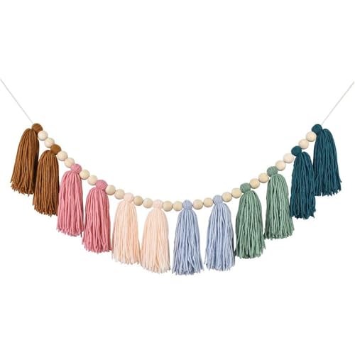 Holzperlen Tassels Girlanden Wandbehänge Hausdekorationen Handgefertigte Girlanden Quasten Girlanden Holzperlen Tassels Girlanden Wandbehänge Hausdekorationen Handgefertigte Girlanden Quasten Girlanden von PUGEOAMN