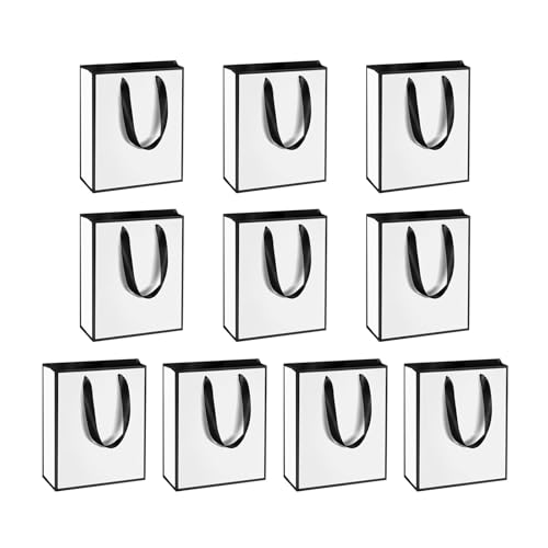 Packung Von 10 250 Weiße Papiertüten Mit 6x2.4x7.8inch Einkaufstasche Für Hochzeitsverpackungsverpackungen Event Partys Packung Von 10 250 Weiße Papiertüten Mit 6x2.4x7.8inch Einkaufstasche Für Hochzeitsverpackungsverpackungen Event Partys von PUGEOAMN