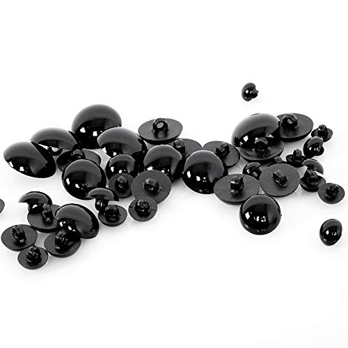 PULABO 50 stücke Schwarz Kunststoff Pilz Perlen Sicherheit Solide Augen zum Nähen Crafting Augen Tasten für Bär Puppe Etc 10mm Praktisch und Beliebt praktisch von PULABO