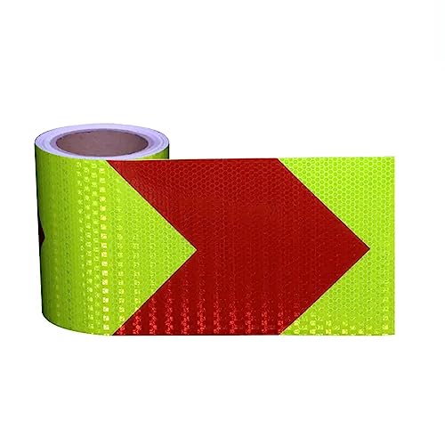 PULaif Reflektierendes Warnband, Reflektierendes Band, Reflektierendes Band 15 cm x 10 m, Mehrfarbig(Bright Red Yellow) von PULaif