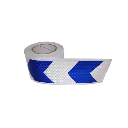 PULaif Reflektierendes Warnband, Reflektierendes Band, Reflektierendes Band PVC Mehrfarbig 10cm x 25m (1 Rolle)(White Blue) von PULaif