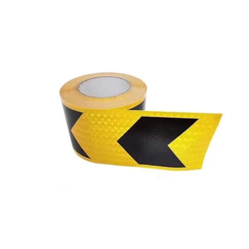 PULaif Reflektierendes Warnband, Reflektierendes Band, Reflektierendes Band Schwarz Gelb Hohe Sichtbarkeit Warnklebeband 10cm x (3-25) m(10cmx3m) von PULaif