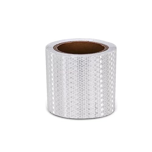 PULaif Reflektierendes Warnband, Reflektierendes Band, Reflektierendes Klebeband, hohe Sichtbarkeit, Sicherheit im Freien, 10 cm x 10 m, Mehrfarbig(White) von PULaif