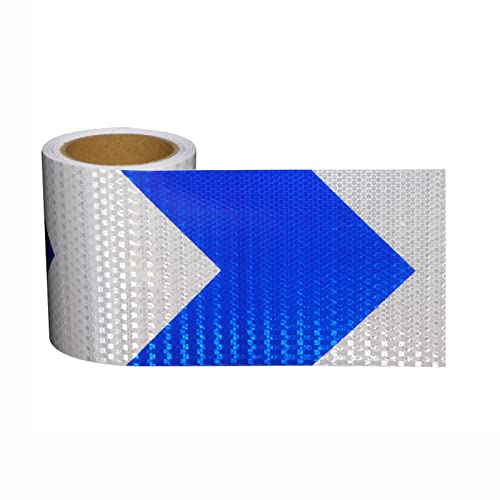 PULaif Reflektierendes Warnband, Reflektierendes Band, Reflektierendes Klebeband, selbstklebend, Mehrfarbig, 10 cm x 10 m(Blue White) von PULaif