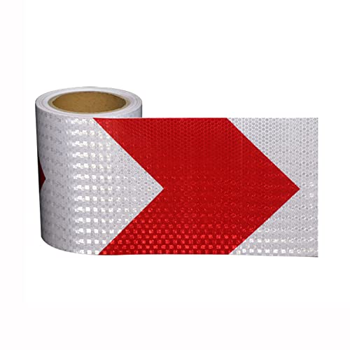 PULaif Reflektierendes Warnband, Reflektierendes Band, Reflektierendes Klebeband, selbstklebend, Mehrfarbig, 10 cm x 10 m(Red White) von PULaif