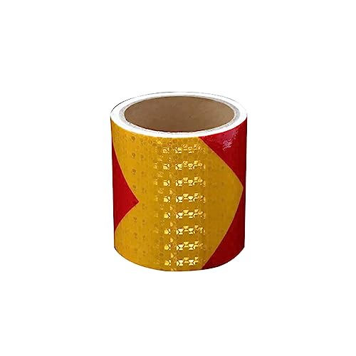 PULaif Reflektierendes Warnband, Reflektierendes Band, Reflektierendes Klebeband PVC 10cm x 3m Mehrfarbig(Red Yellow) von PULaif