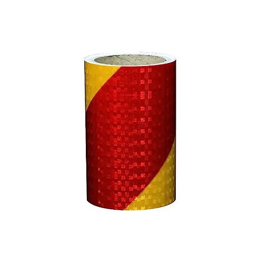 PULaif Reflektierendes Warnband, Reflektierendes Band, Reflektierendes Warnband Schwarz Gelb 15cm x (3-50) m(15cm x 3meters) von PULaif