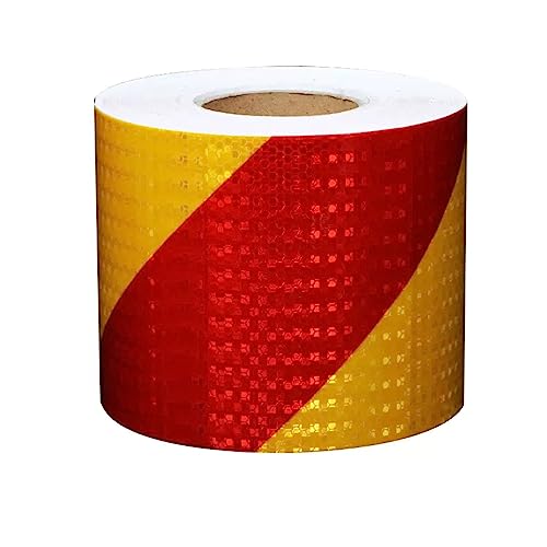PULaif Reflektierendes Warnband, Reflektierendes Band, Reflektierendes Warnband Schwarz Gelb 15cm x (3-50) m(15cm x 50m) von PULaif