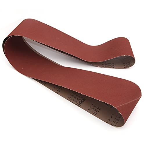 PULaif Schleifbänder, Schleifbänder, 2 Stück 3120 x 170 mm/ 123 x 6,7 Zoll Schleifbänder Aluminiumoxid-Schleifpolierbänder for Winkelschleifer 40#-600# (Farbe: 60#) (Color : 120#) von PULaif
