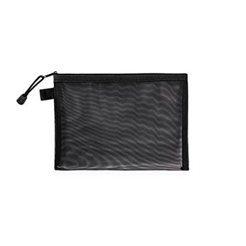 Reißverschluss-Tasche, Mesh Zipper Pouch, Federmäppchen aus Netzgewebe in reiner Farbe, einfache, transparente Dokumententasche aus Netzgewebe mit Reißverschluss, Schreibwarentasche, Nylontasche for B von PULaif