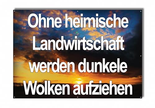 Protestbanner für Demo Landwirtschaft - Banner für Bauernprotest (Dunkle Wolken 3) von PUNALU