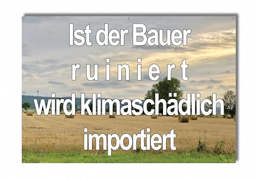 Protestbanner für Demo Landwirtschaft - Banner für Bauernprotest (Strohballen 4) von PUNALU