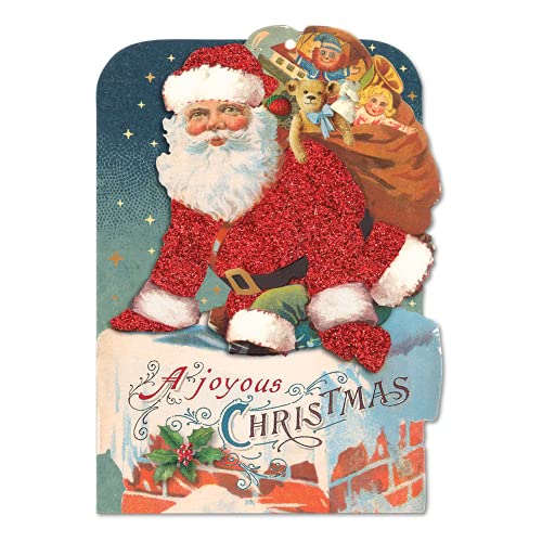 Punch Studio Weihnachtskarten, Motiv: Weihnachtsmann, Kamin, 12 Stück (46811) von PUNCH STUDIO
