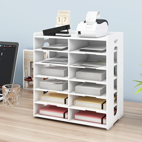 PUNCIA 12 Fächer Rechnungsregal für A5-Formate Dokumentenablage aus PVC Einstellbare Briefablage Aktenablage Schreibtisch Organizer Büro Schule Weiß PUNCIA 12 Fächer Rechnungsregal für A5-Formate Dokumentenablage aus PVC Einstellbare Briefablage Aktenablage Schreibtisch Organizer Büro Schule Weiß von PUNCIA