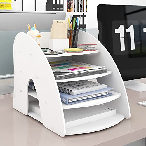 PUNCIA Dokumentenablage A4 Briefablage 4 Ablagefächer PVC Schreibtisch Datei Organizer Papierablage Aktenaufbewahrung Ablagesystem Dokumentenhalter für Büro Arbeitszimmer Schule Office von PUNCIA