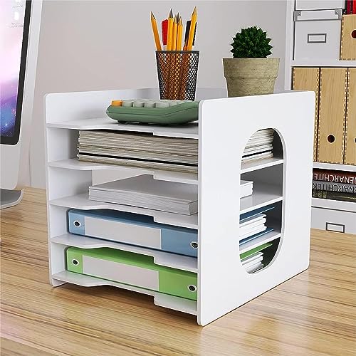 PUNCIA Dokumentenablage A4 Briefablage 5 Ablagefächer PVC Schreibtisch Datei Organizer Papierablage Aktenaufbewahrung Ablagesystem Dokumentenhalter für Büro Arbeitszimmer Schule Office von PUNCIA