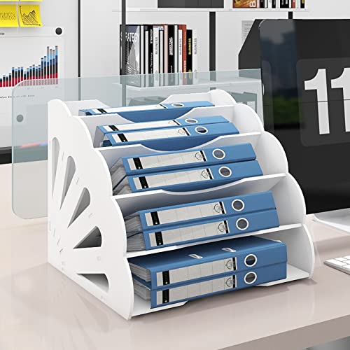 PUNCIA Dokumentenablage A4 Briefablage 5 Ablagefächer PVC Schreibtisch Datei Organizer Papierablage Aktenaufbewahrung Ablagesystem Dokumentenhalter für Büro Arbeitszimmer Schule Office von PUNCIA