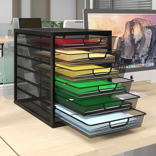 PUNCIA Schubladenbox 6 Schubfächer A4 Briefablage Dokumentenablage mit Schubladen Ablagefächer Papiersortierer aus Metall Desk Organizer für Dokumenten Papier Schreibtisch Büro Schwarz PUNCIA Schubladenbox 6 Schubfächer A4 Briefablage Dokumentenablage mit Schubladen Ablagefächer Papiersortierer aus Metall Desk Organizer für Dokumenten Papier Schreibtisch Büro Schwarz von PUNCIA