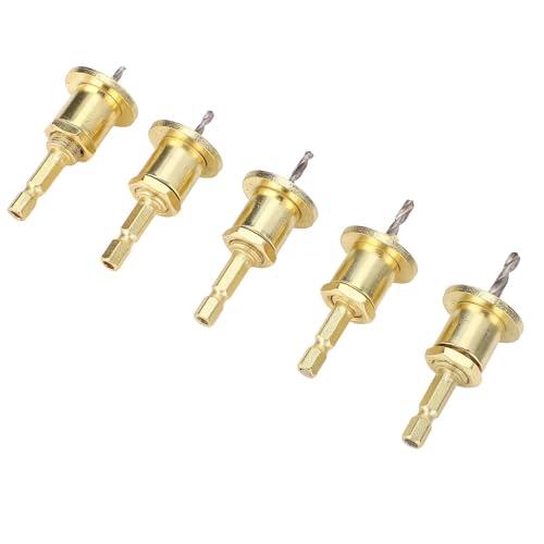 Einstellbarer Countersink -Bohrer -Bit 5pcs mit Hochgeschwindigkeits -Hex -Schaft für Holzbohrungen, 2,8 Bis 4 Mm Bit für 8 -Mm -Lochdurchmesser, Geeignet für Partikeln, von PUNELE