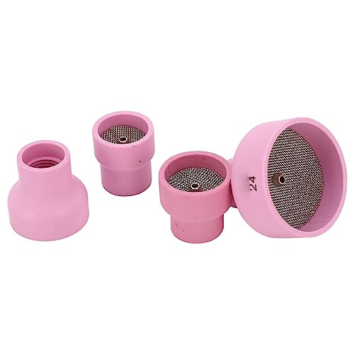 Keramik-WIG-Becher-Set, 12#, 14#, 16#, 24#, 2,4 Mm Mittelloch-Innendurchmesser für Schweißgeräte, Rosa von PUNELE