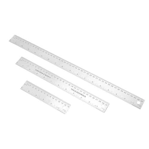PUNELE 3PCS Cork Back Metal Lurner Edelstahl Nicht -Schlupf -Geraden -Messwerkzeug mit Korkenrücken Glatte Kanten für Studenten Künstleringenieure PUNELE 3PCS Cork Back Metal Lurner Edelstahl Nicht -Schlupf -Geraden -Messwerkzeug mit Korkenrücken Glatte Kanten für Studenten Künstleringenieure von PUNELE