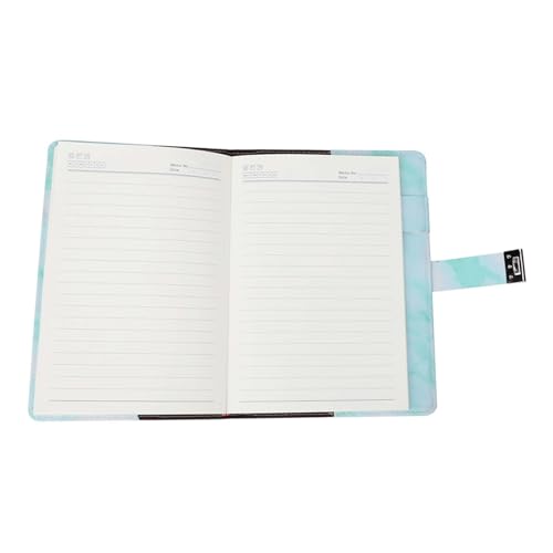 PUNELE A5 Notebook Papier Tagebuch Notizblock mit 3-digiten Passwortschloss Marmored PU Leder Cover Cremefarbenes Offsetpapier für Office School Work Travel (Green-Marble Cipherbook) von PUNELE