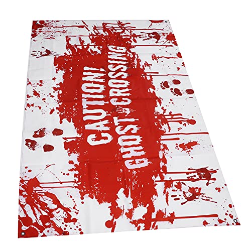 PUNELE Halloween Banner Scary Blood Handabdruck Muster Party Hintergrund Dekoration Lieferungen (Stil B Halloween Banner) von PUNELE