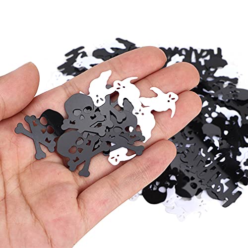PUNELE PVC Confetti, Halloween -Party -Dekoration, Schreckliche Urlaubs -DIY -Dekor für (Schwarzer Geisterkopf + weißer Geist) von PUNELE
