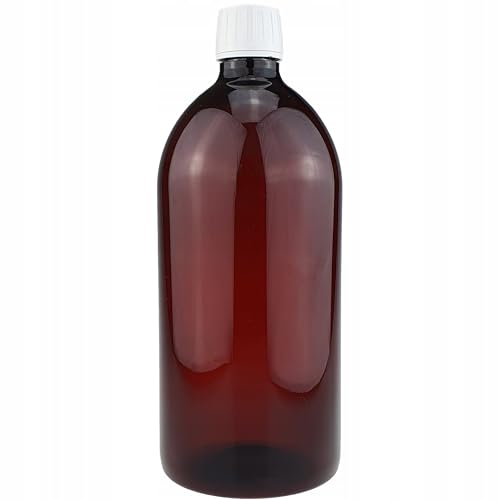 PURE CHEMICAL - Laborflasche 1L - Braun Flasche Pharmabehälter Pet - Leerflasche aus Kunststoff - Apothekerflasche für Ätherische Öl - Parfümöle - Aromatherapie - Düfte - Flüssigk von PURE CHEMICAL by Chosa