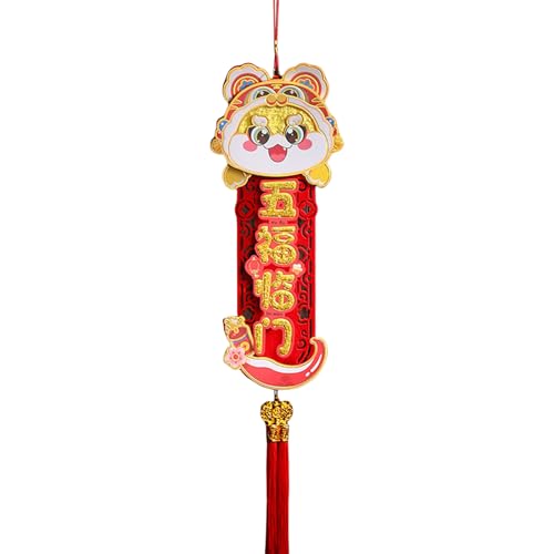 Frühlingsfest Chinesischer Segen Anhänger Handgemachte Chinesische Neujahrsdekoration mit Paaren und Quasten für Türgriff von PURFUU